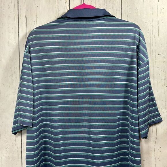 Nike Golf Mens Fit Dry Striped Short Sleeve Casual Summer Collared Polo Shirt - Picture 12 of 13